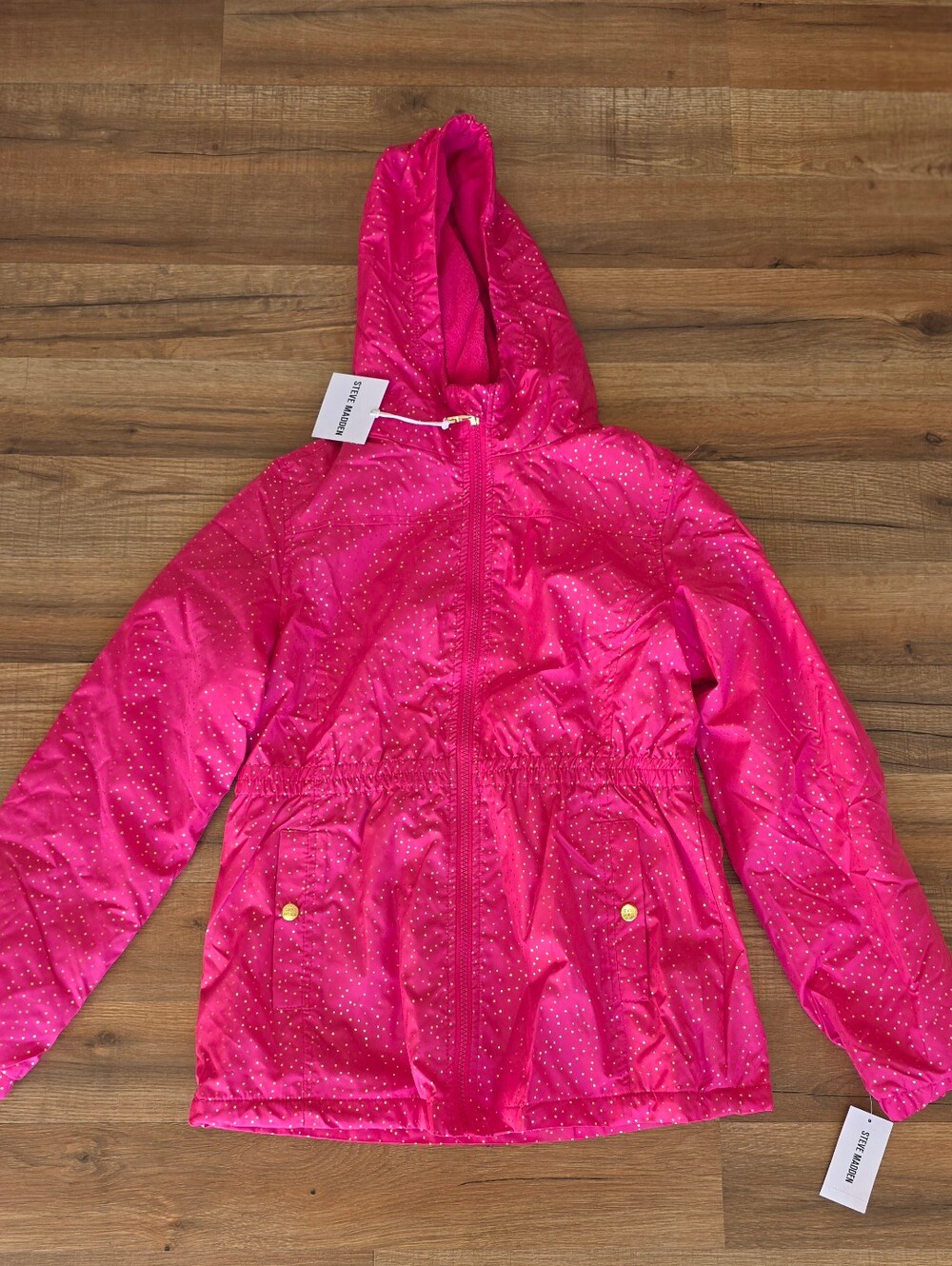 Steve Madden Girls' Fuchsia Hooded Lightweight Jacket